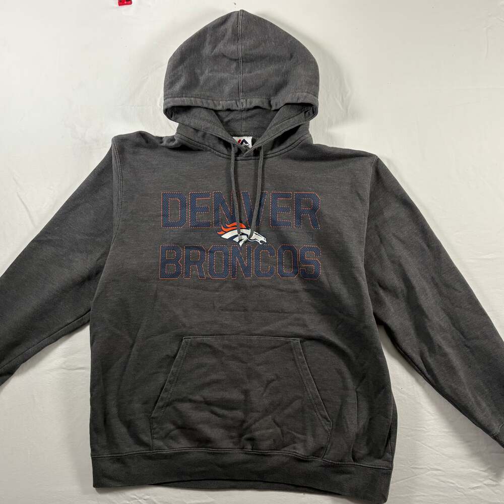 Grey Denver Broncos NFL Team Apparel Pullover Hoodie